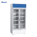 630L Supermarket Commercial Double Door Beverage Cooler Display Showcase